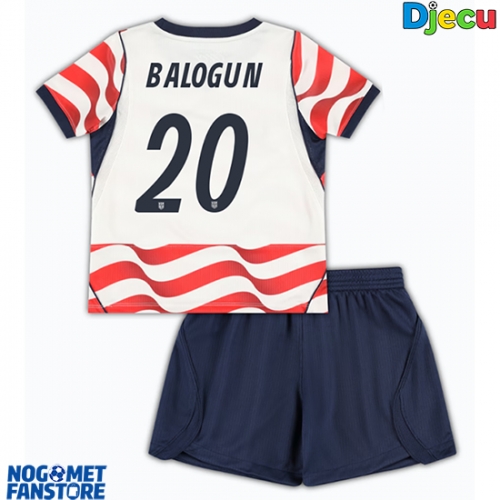 Sjedinjene Države Folarin Balogun #20 Domaci Dres za djecu SP 2026 Kratak Rukav (+ Kratke hlače)